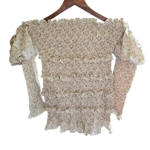 Alamour The Label Jules Shirred Dress Yellow Size L NWT - Picture 4 of 10